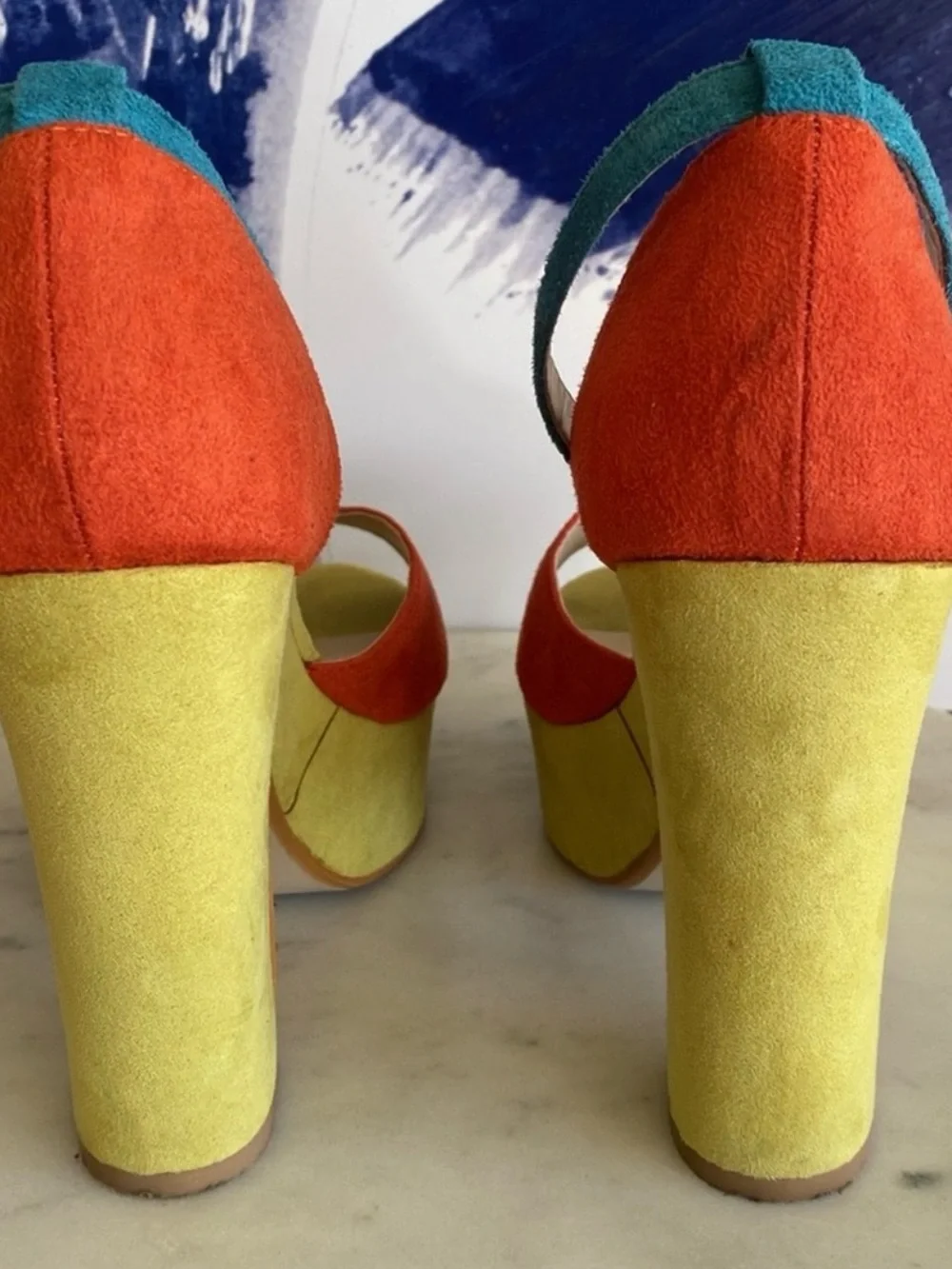 Mixx Shuz Color Block platform heels